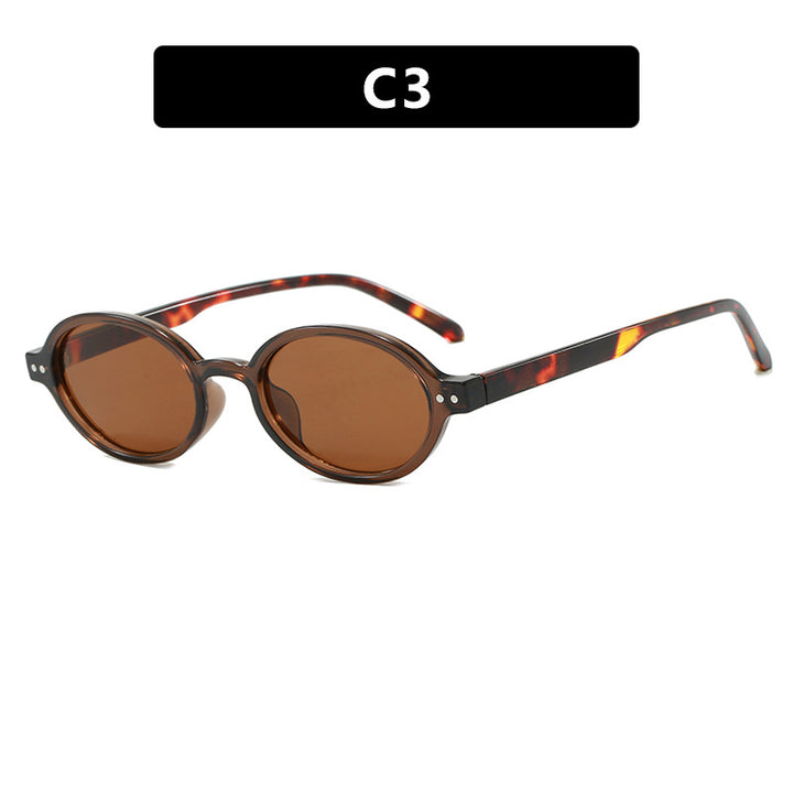 Ladies fashionable oval-shaped sunglasses with fancy frame Stornfield