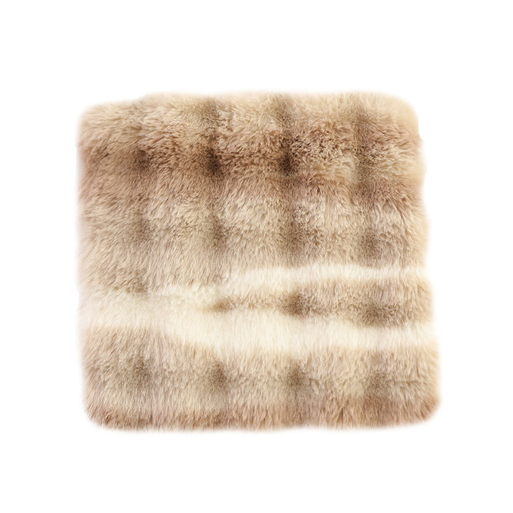 Square luxurious faux fur floor seat cover with dense long pile Stornfield
