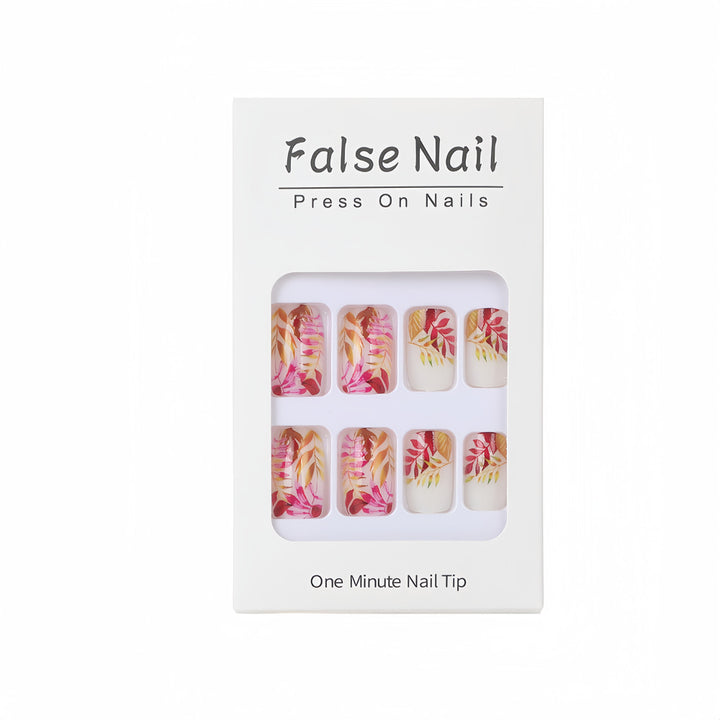 Stylish artificial nails with botanical designs Stornfield