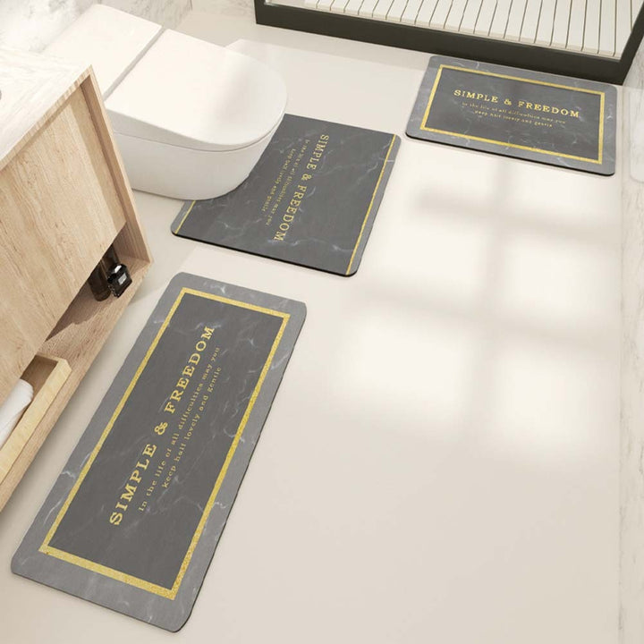 Modern Geometric Bath Mat Set