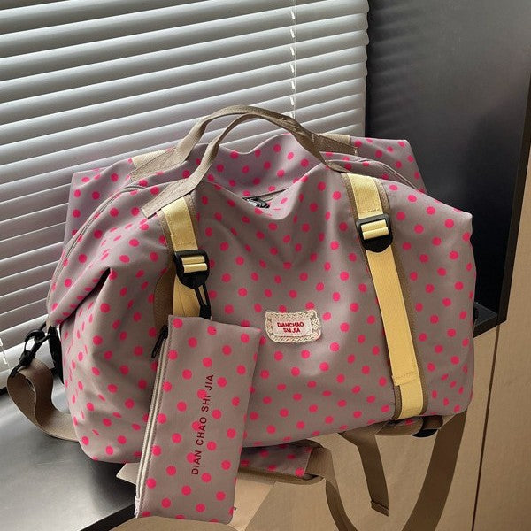 Stylish Polka Dot Travel Duffle