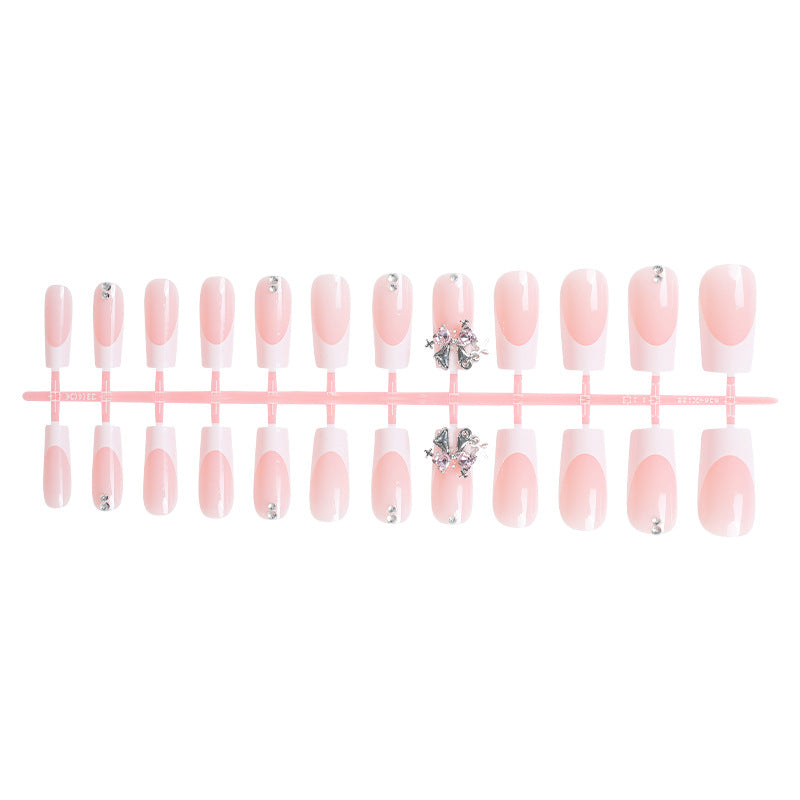 Elegant Decorative Press-On Nail Art Set with Rhinestone Accents Stornfield