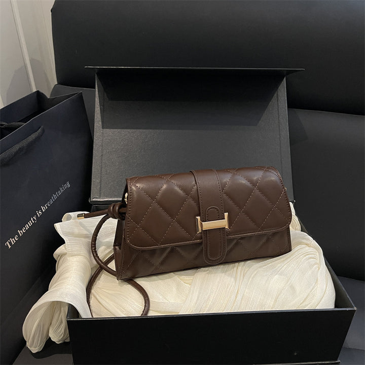 Quilted Faux Leather Clutch Bag