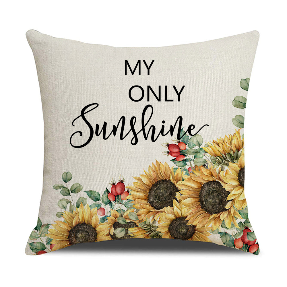 Women's Cushion Cover with Sunflower Pattern Stornfield