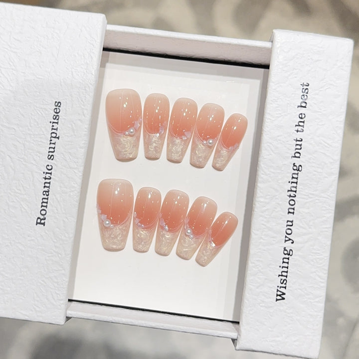 Artificial Nails in Romantic Ombre Design Stornfield