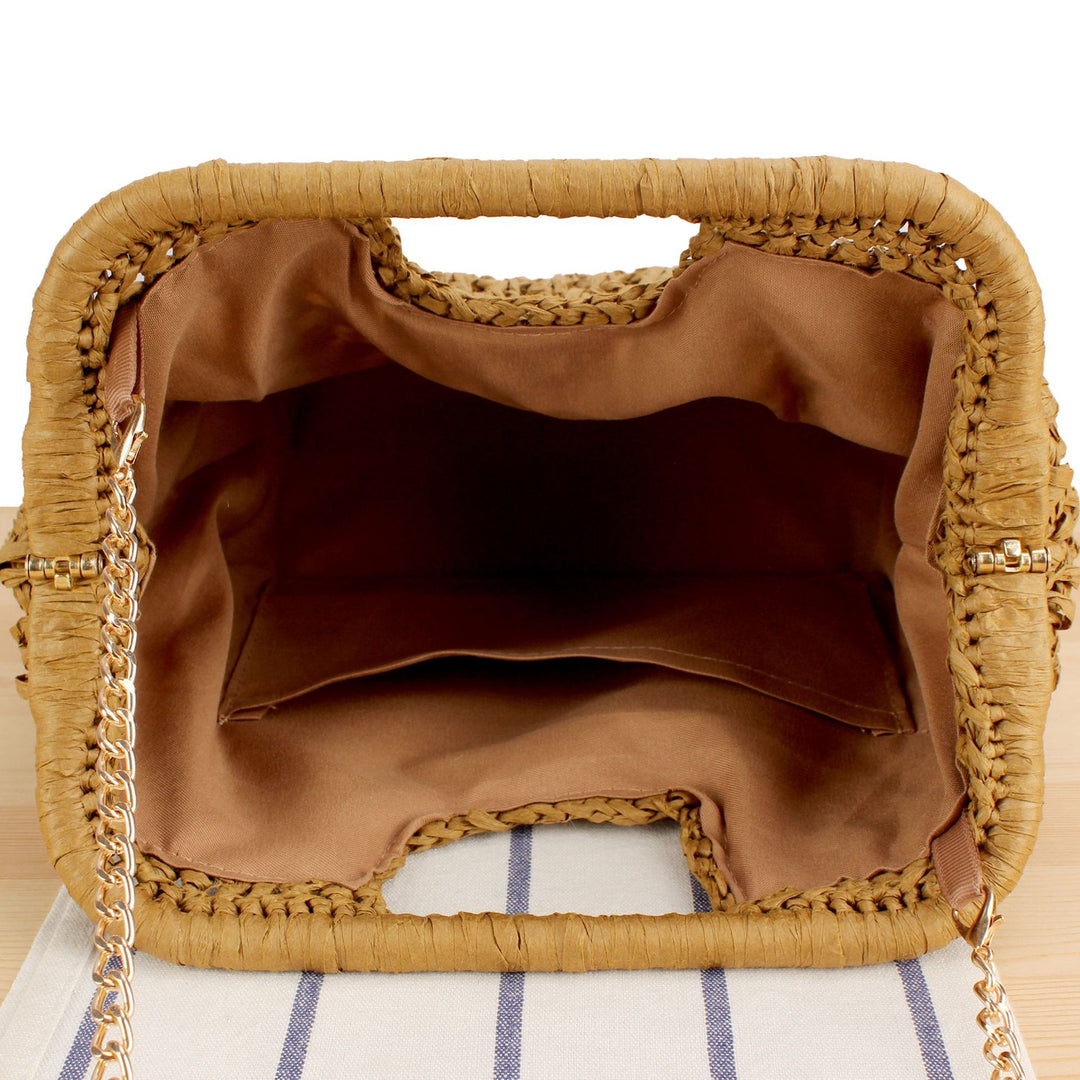 Braided handbag with elegant chain strap Stornfield