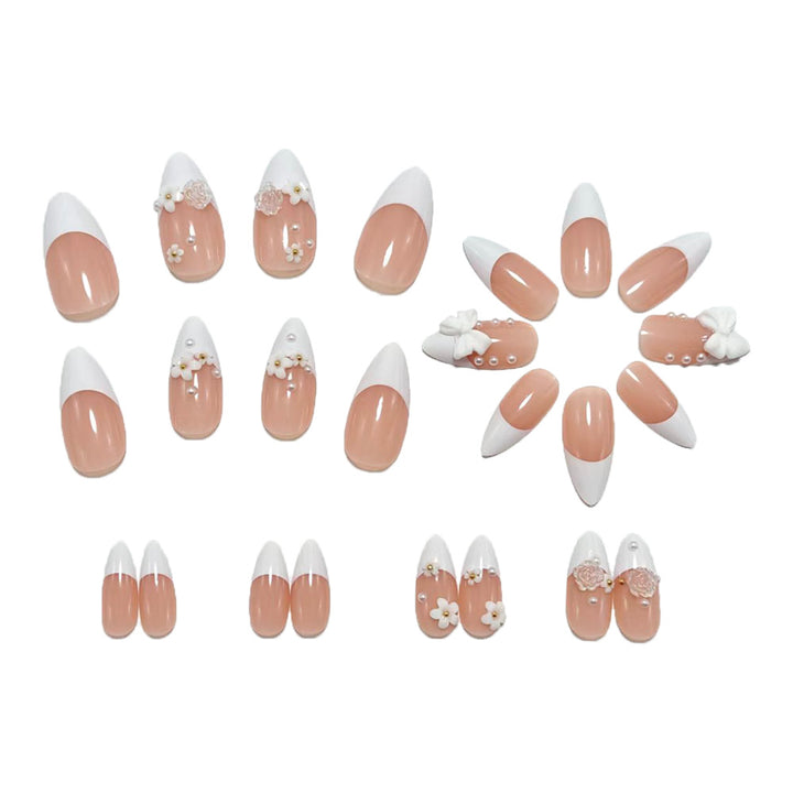Artificial nails with elegant flower decoration Stornfield