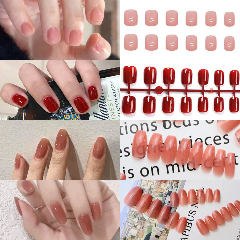 Glossy Almond-Shaped Press-On Nails Stornfield