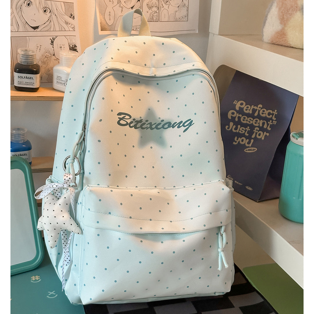 Charming Polka Dot Casual Backpack Stornfield