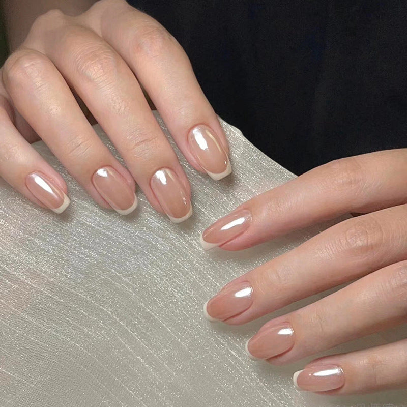 Elegant Artificial Nails with Classic French Manicure Design Stornfield