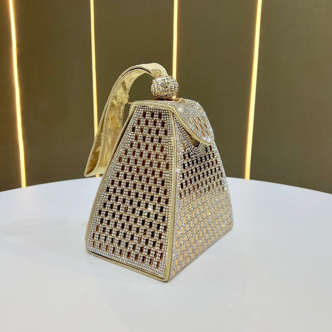 Geometric Rhinestone Evening Bag