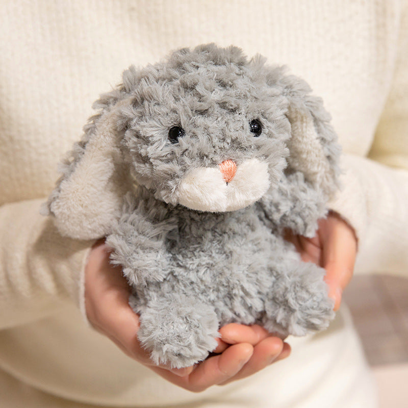 Plush Sitting Bunny Comforter with Microfiber Curly Fur Weighted Huggable Core & Embroidered Face Stornfield