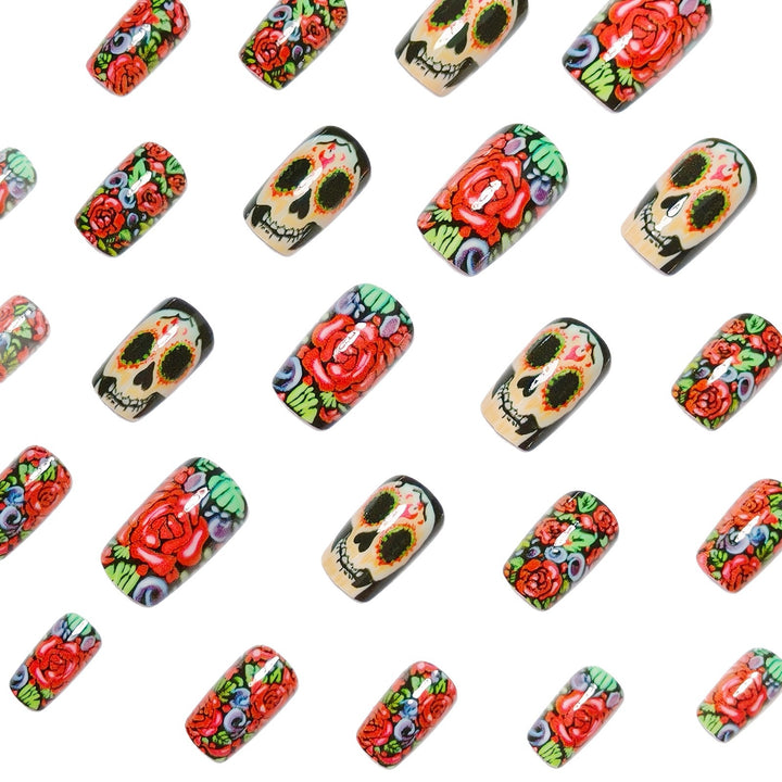 Art nail set with Vibrant Skull design Stornfield