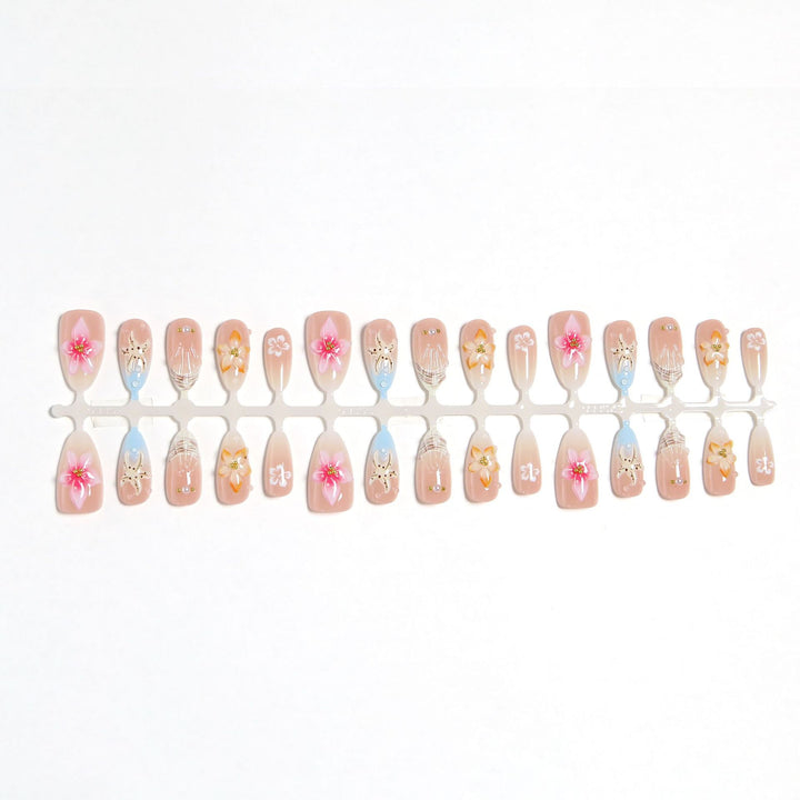 Artificial nails with floral decorations Stornfield