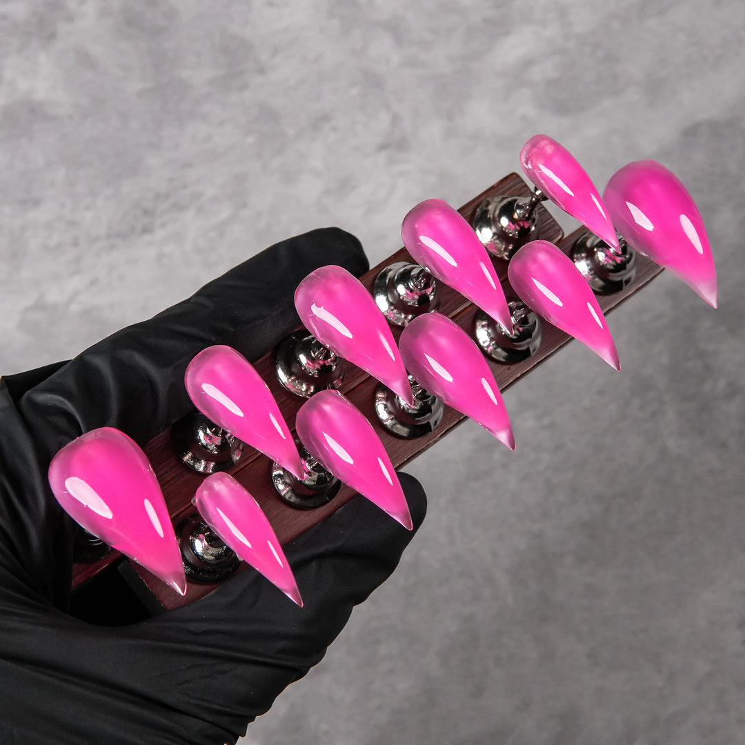 Stiletto Shaped Press-On Nail Set with Glossy Finish