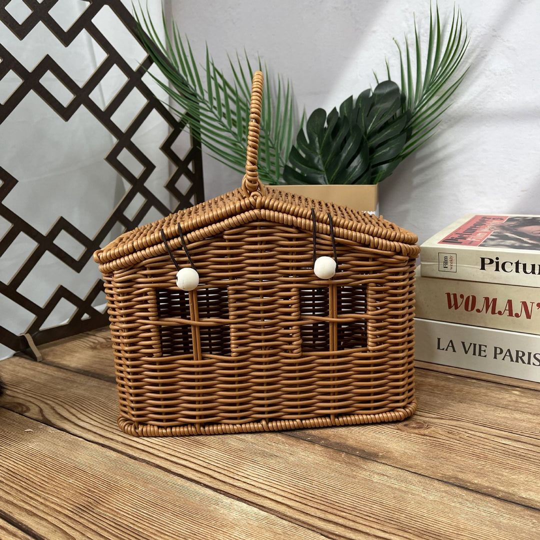 Women's stylish braided basket with rounded roof Stornfield