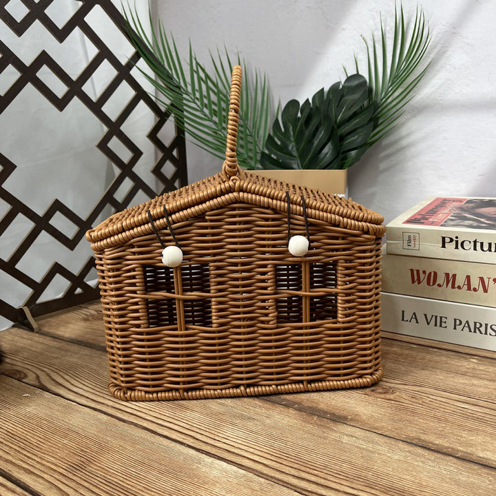 Women's stylish braided basket with rounded roof Stornfield