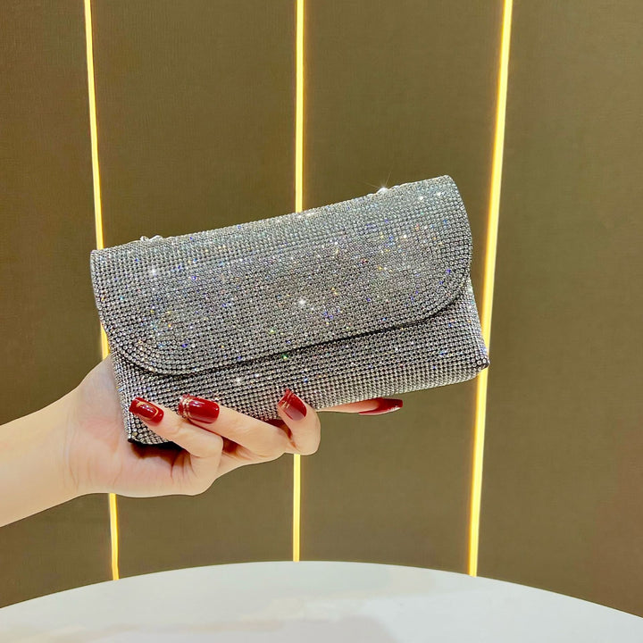 Decorative Crystal-Studded Evening Clutch