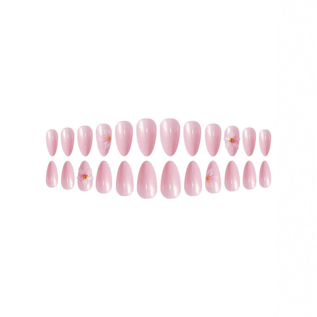 Floral-Decorated Stiletto Press-On Nail Art Stornfield