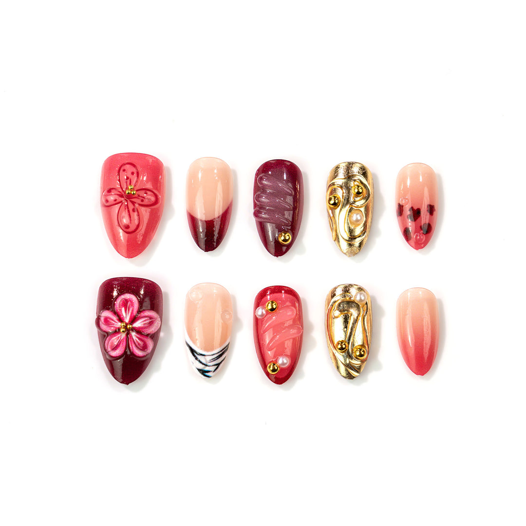 Decorative Floral Press-On Nail Art Set Stornfield 1790636707