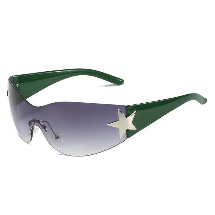 Fashion-Forward Shield Sunglasses with Star Accent Stornfield