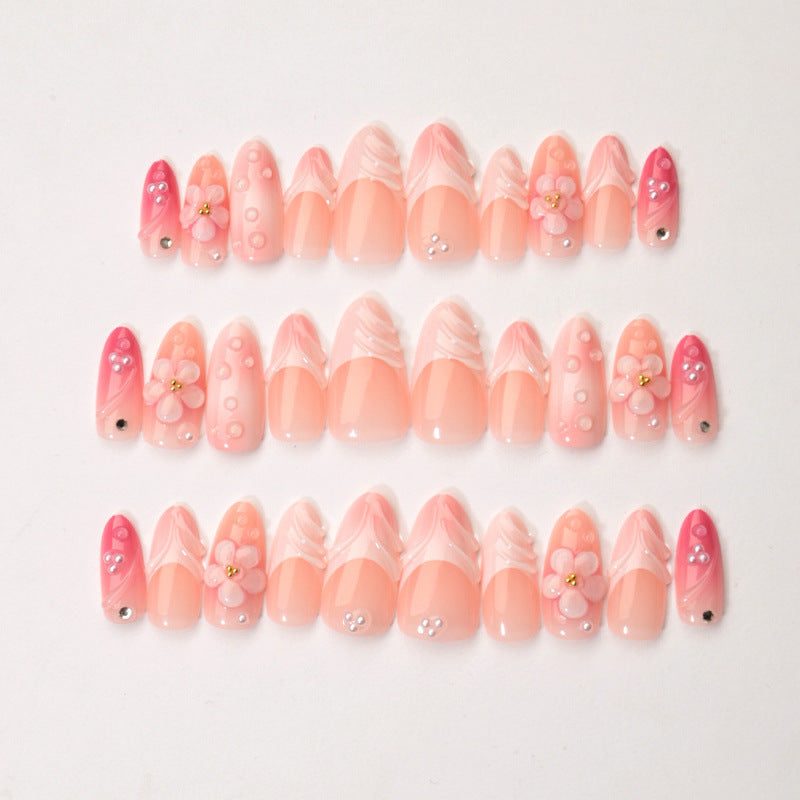 Decorative Floral Design Press-On Nail Set