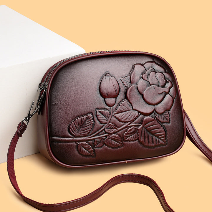 Floral Embossed Crossbody Bag