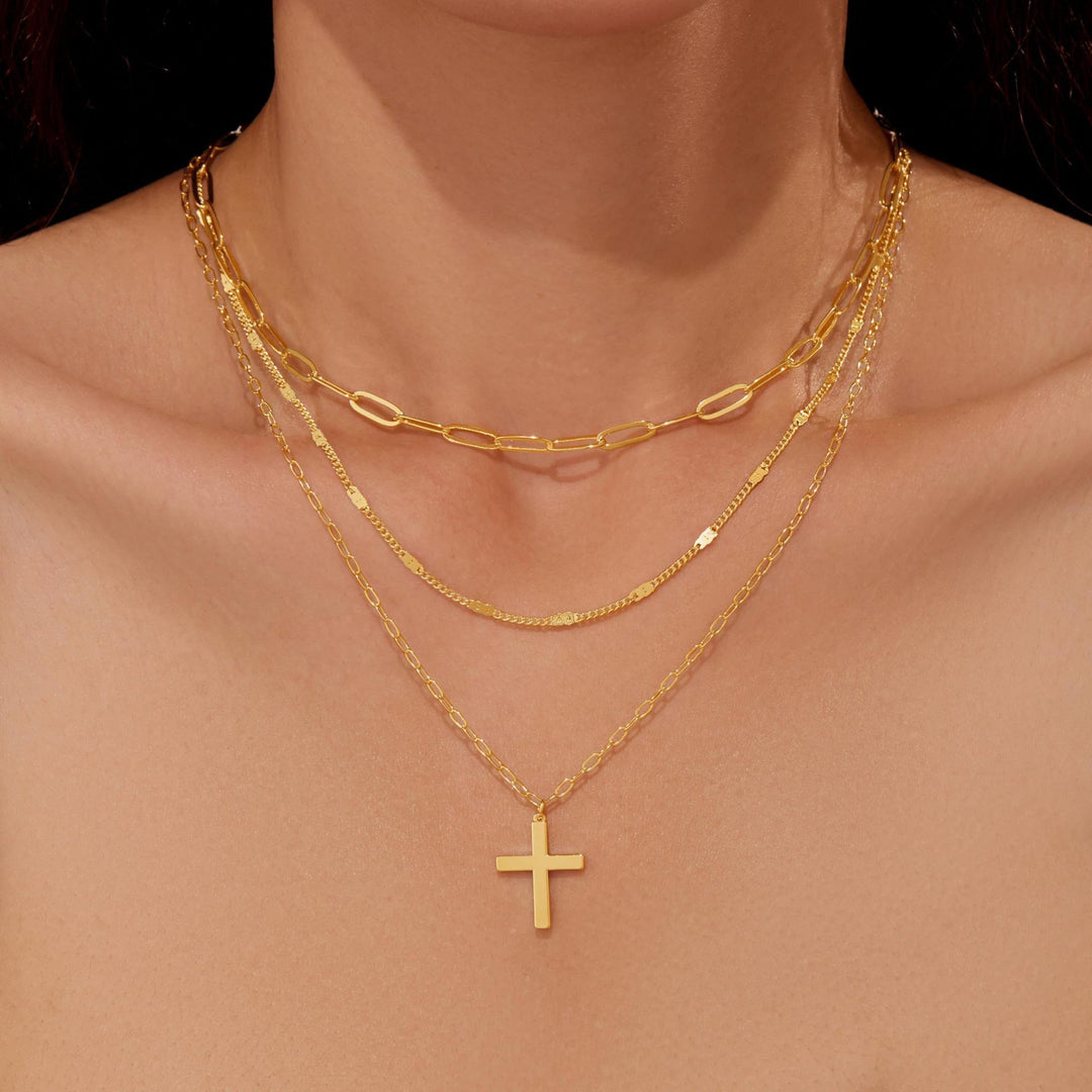 Multi-Layered Cross Pendant Necklace Stornfield