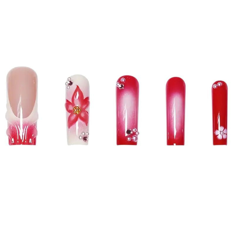 Elegant 3D Floral Nail Art Extensions Stornfield