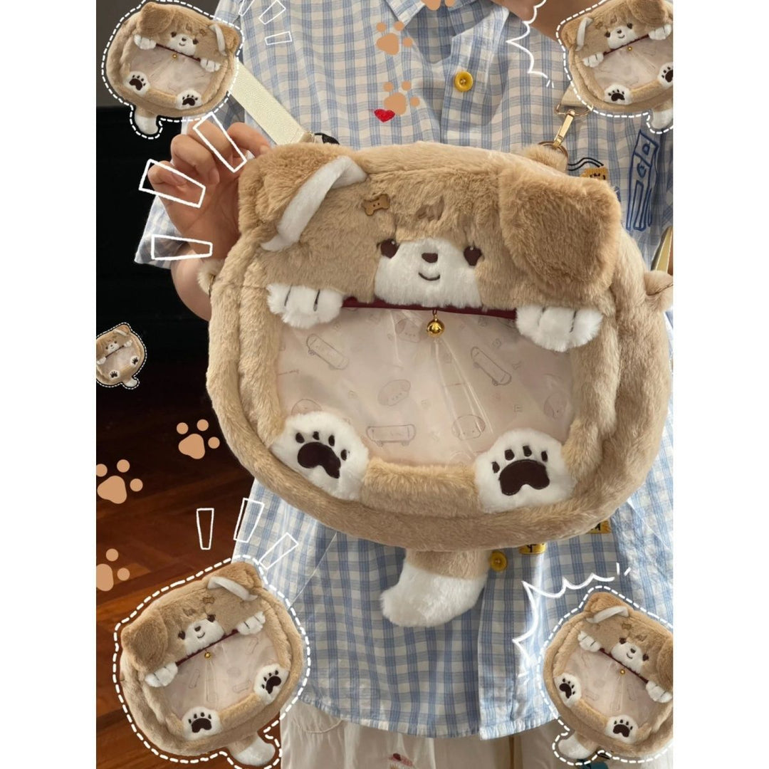 Plush Shoulder Bag with Dog Motif Stornfield