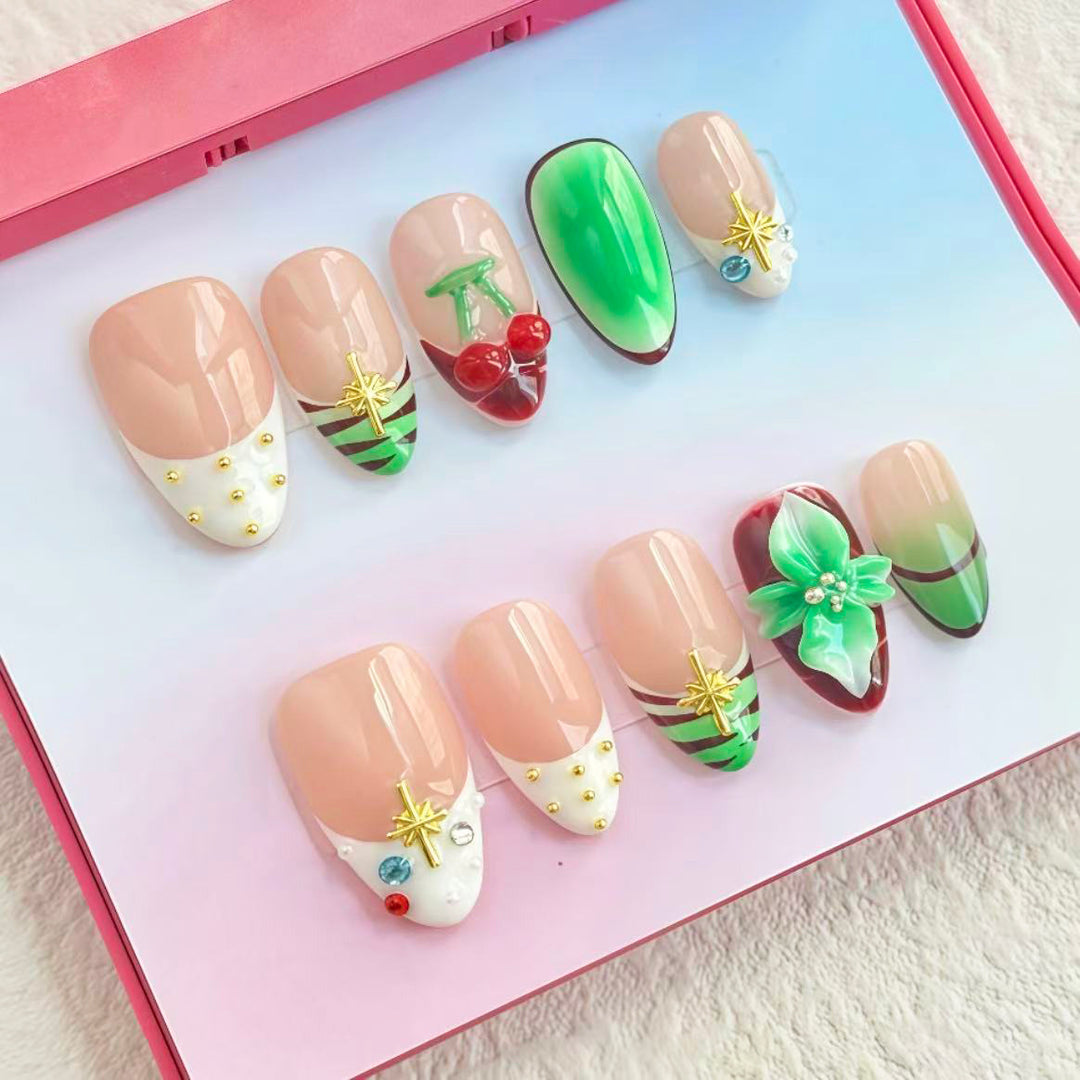Decorative Christmas Press-On Nail Set