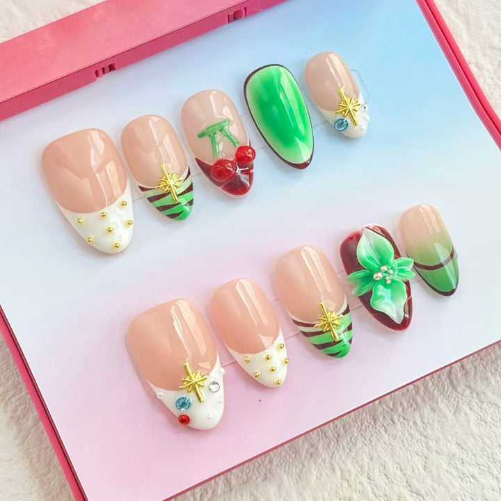 Decorative Christmas Press-On Nail Set