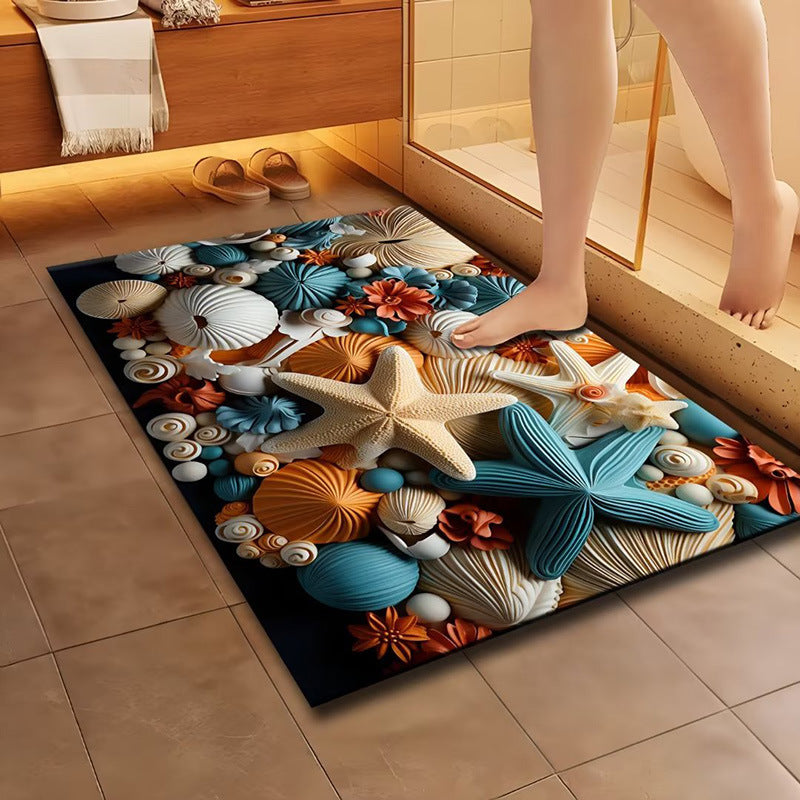Artistic Floral Design Bath Mat Stornfield