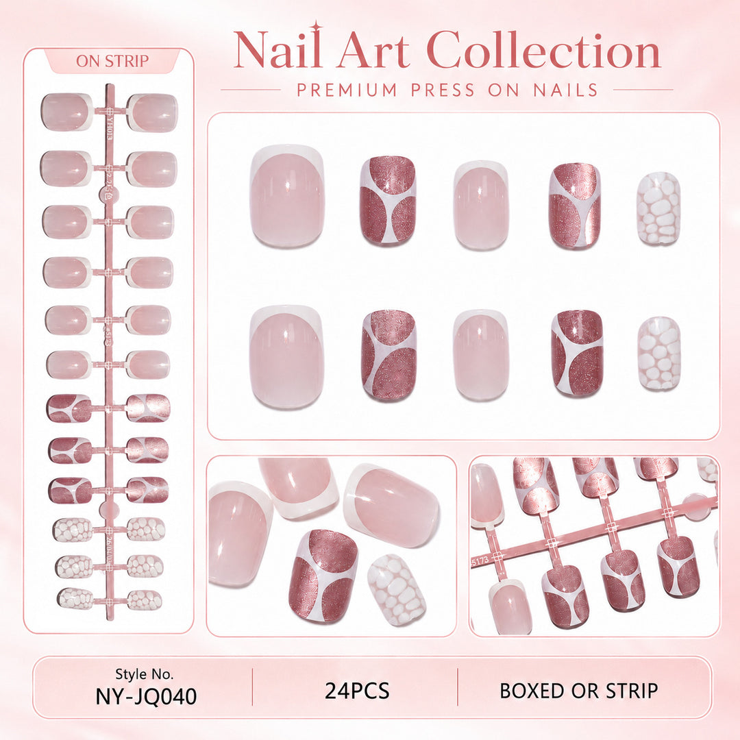 Premium Press-On Nails with Metallic Shine Stornfield
