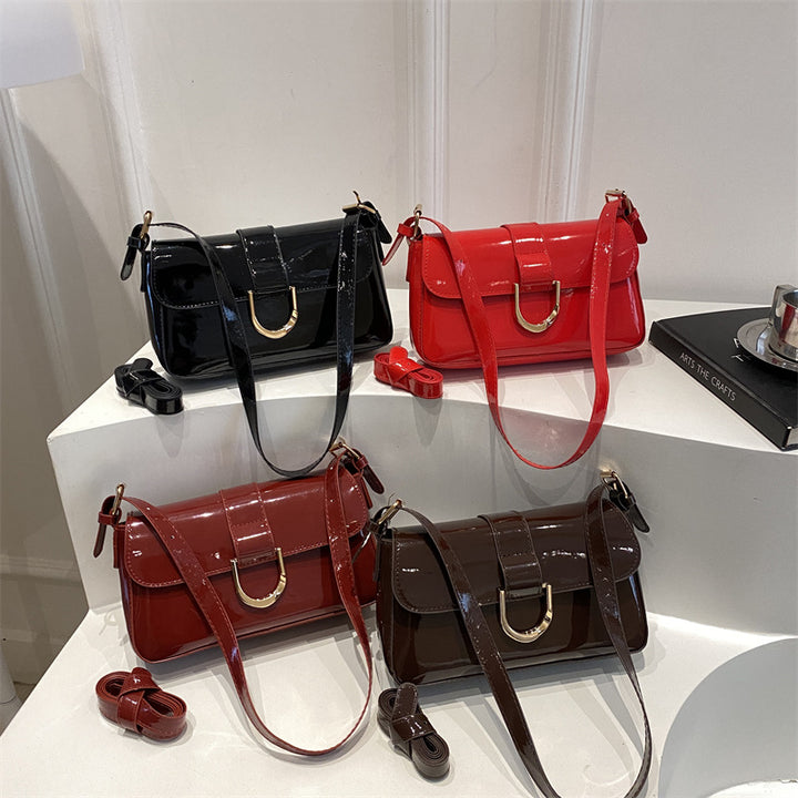 Elegant Patent Leather Shoulder Bag