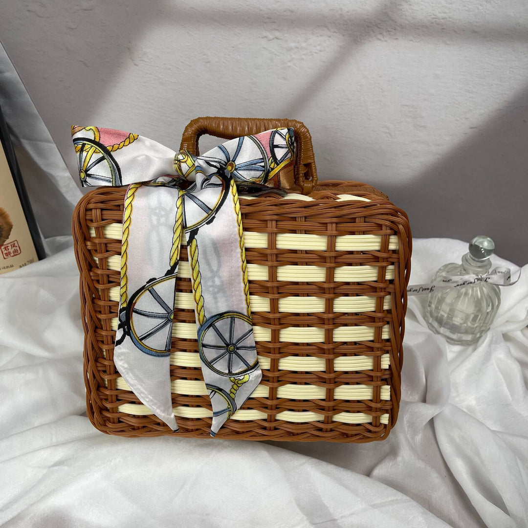 Women's braided handbag with decorative silk ribbon Stornfield