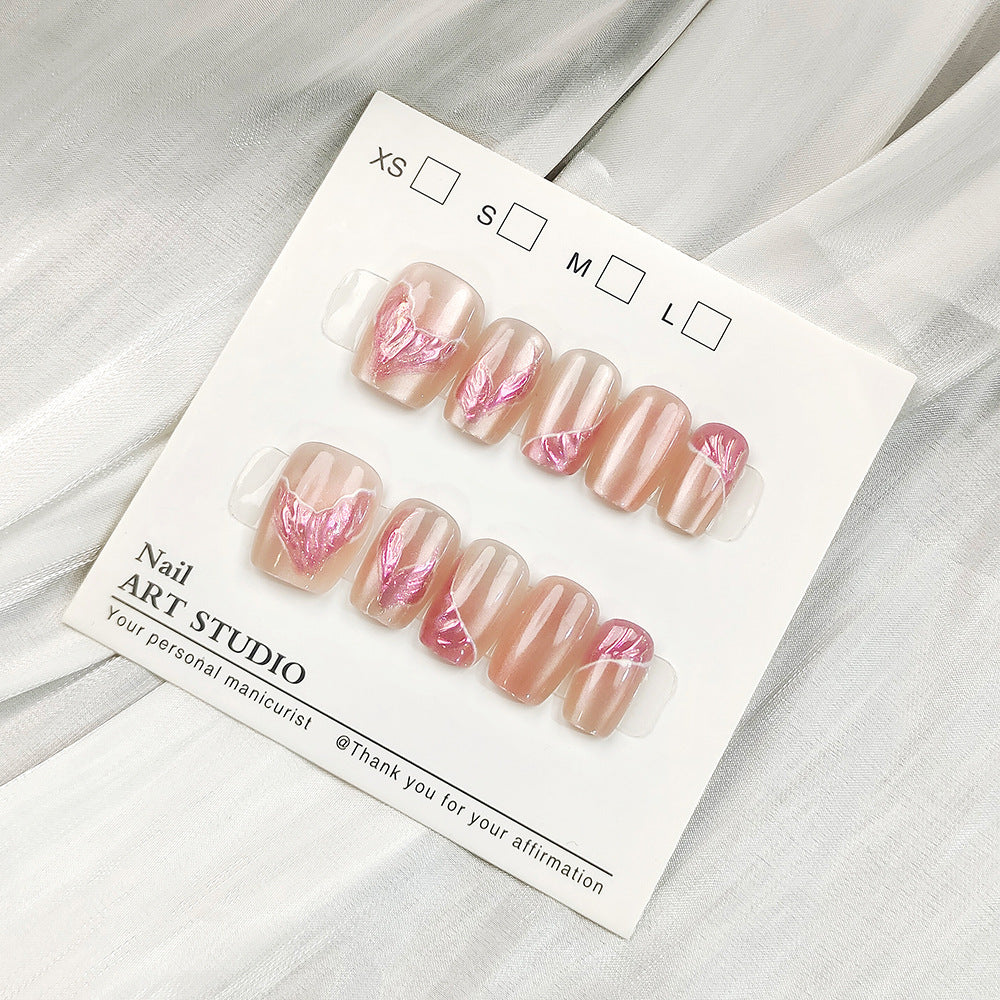 Elegant Artificial Nails with Shimmering Effect Stornfield