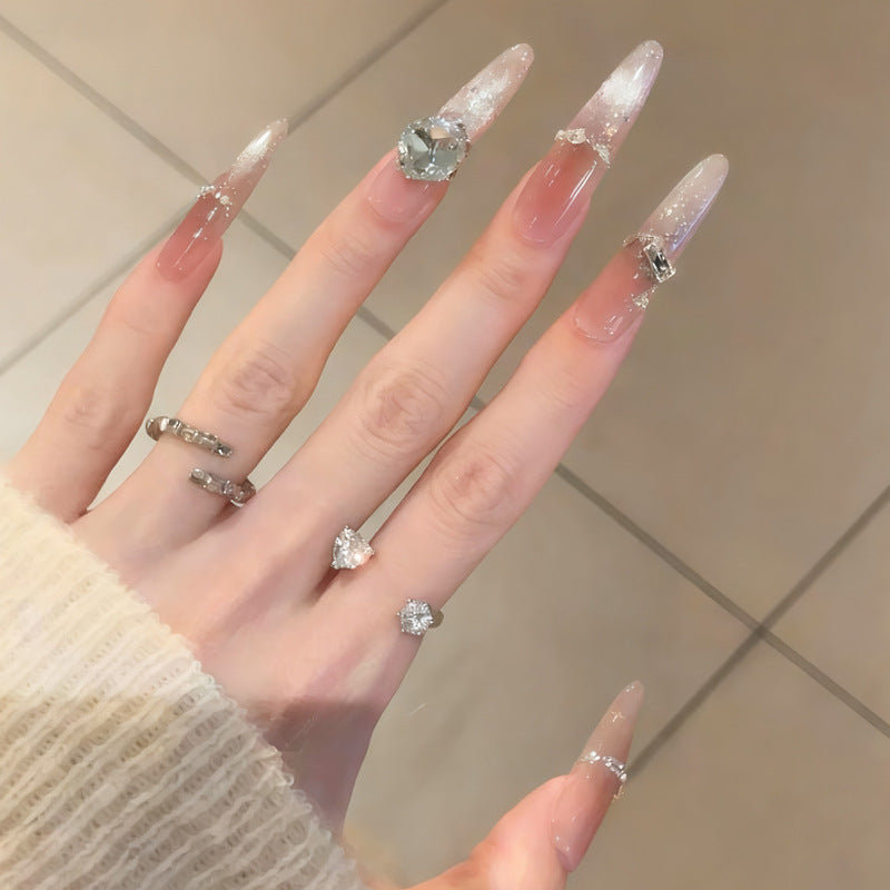 Glamorous artificial nails with crystal accents Stornfield