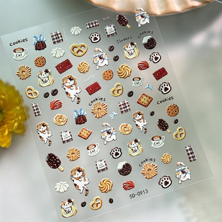 Creative Dessert-Themed Nail Art Stickers