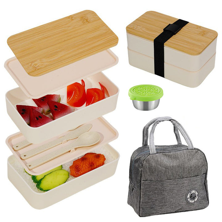 Multi-Layered Bamboo Lunch Container