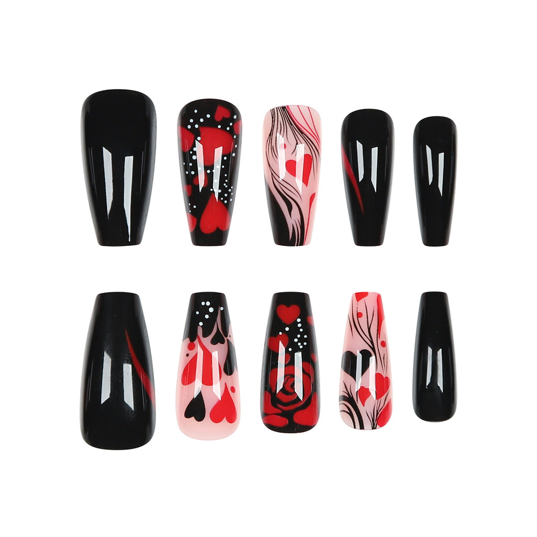 Heart-Design Artistic Press-On Nails Stornfield