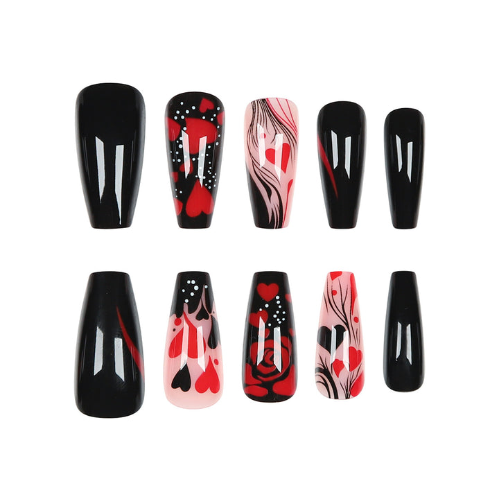 Heart-Design Artistic Press-On Nails Stornfield