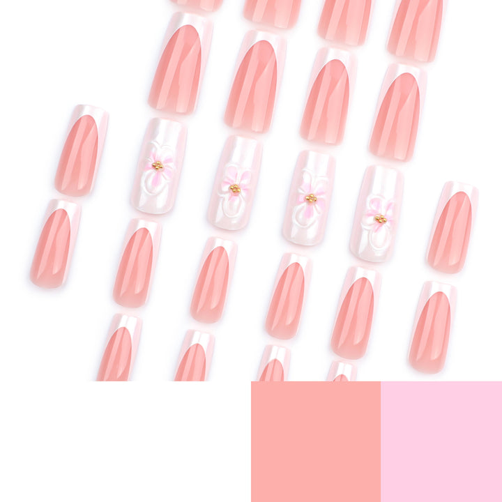 Artistic biodegradable nail extensions with floral accents Stornfield