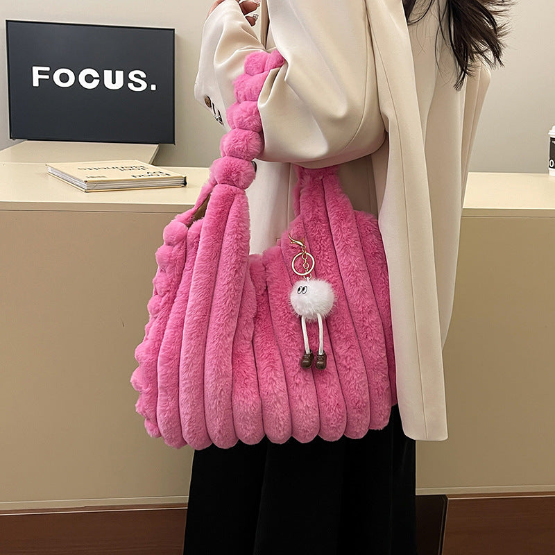 Plush Oversized Shoulder Bag