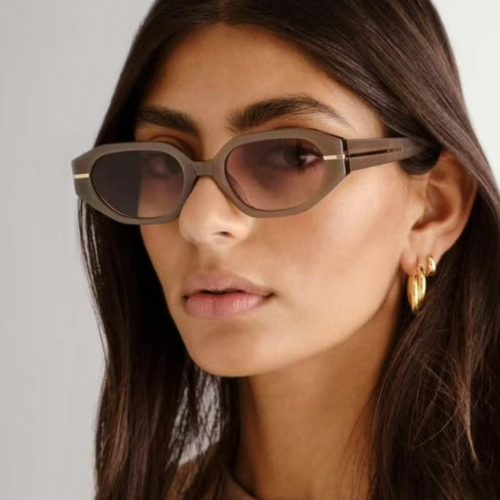 Women's stylish geometric sunglasses with mirrored lenses and unique frame Stornfield