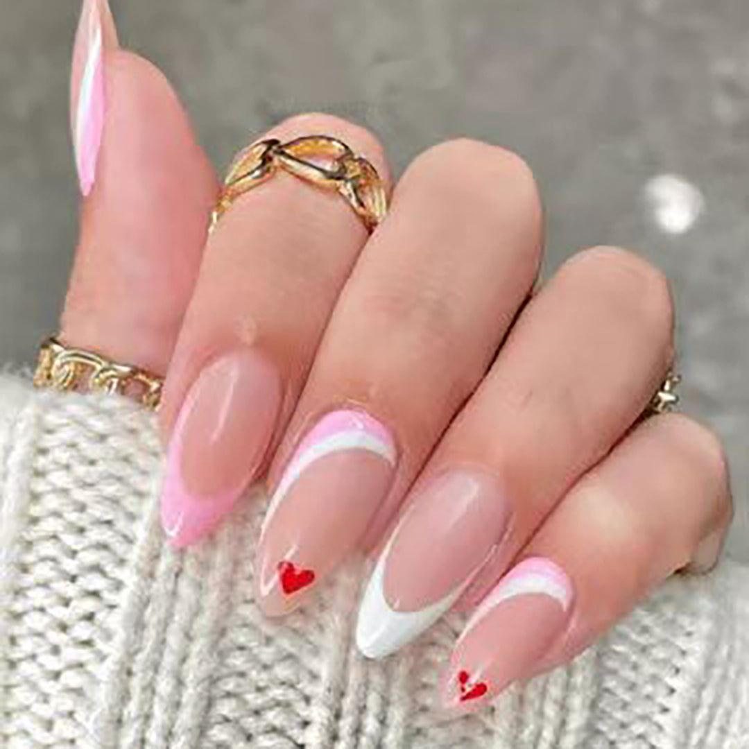 Artistic Heart-Embellished Nail Design Stornfield