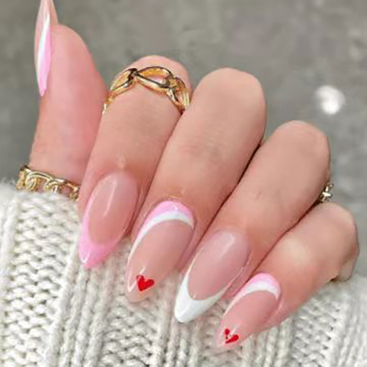 Artistic Heart-Embellished Nail Design Stornfield
