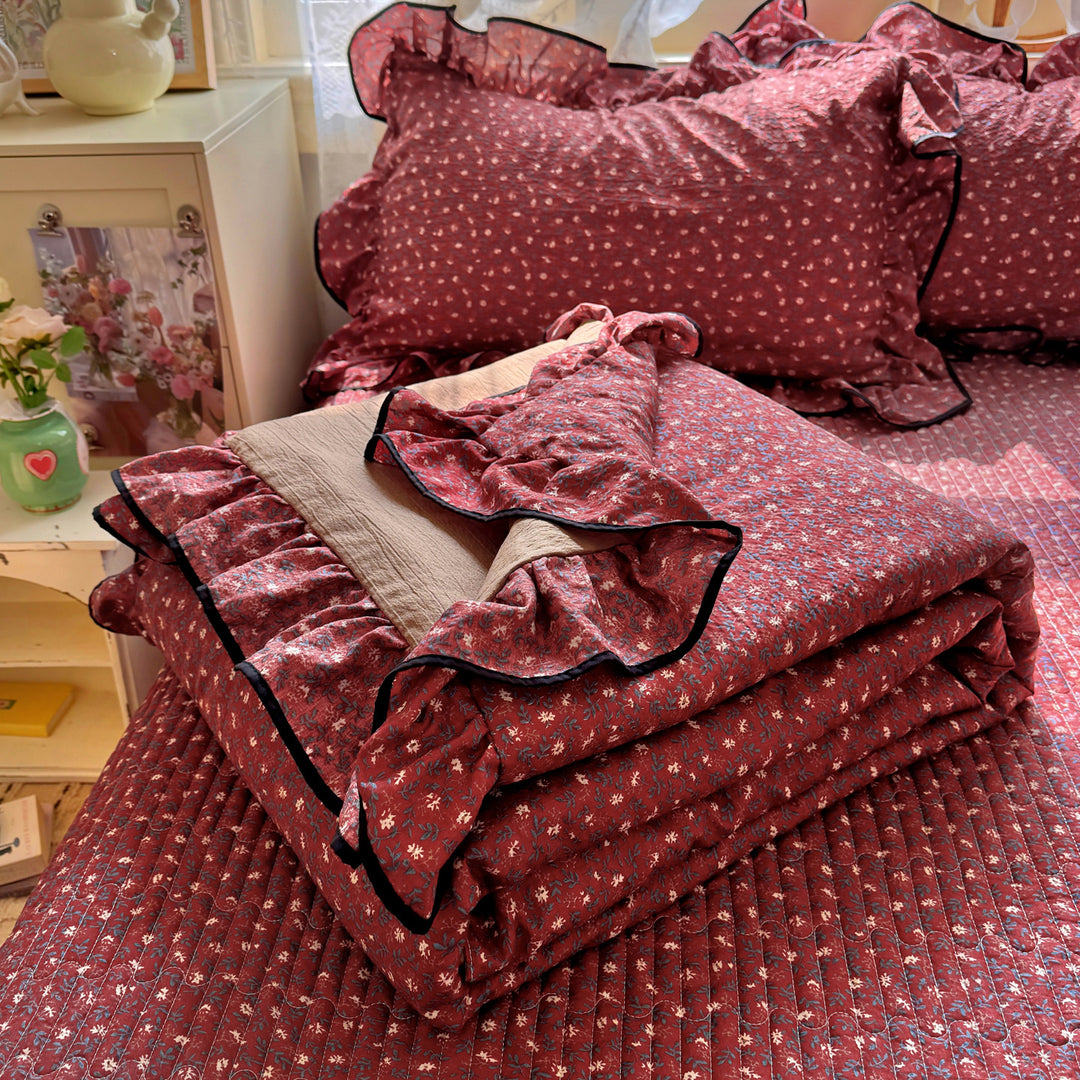Floral Frill Edged Comforter Set