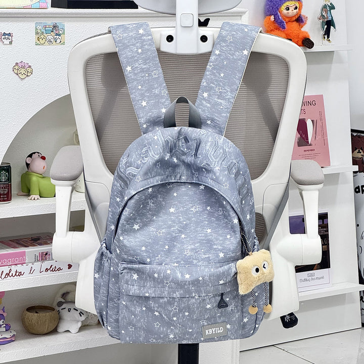 Stylish Star-Embellished Corduroy Backpack Stornfield