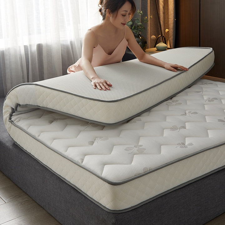 Foldable Quilted Memory Foam Mattress Topper with Breathable Knit Cover & Non-Slip Base